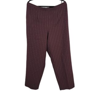 Vintage Pride & Joy Pin Striped Wide Straight Leg Trousers Sz20w Womens Brown